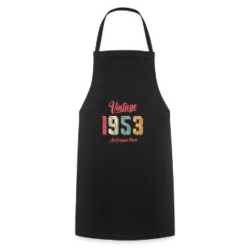 1953 Cadeau d’anniversaire Né 1953 Vintage Original - Tablier de cuisine - noir - Devant - AI Model Male 185 dark (185cm)