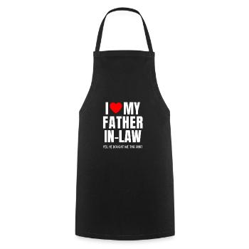 J’aime mon beau-père drôle de favori pour son fils - Tablier de cuisine - noir - Devant - AI Model Male 185 dark (185cm)