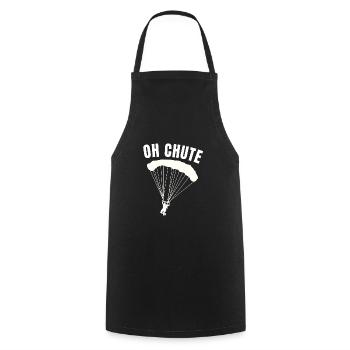 Oh Chute Drôle Instructeur de parachutisme Parachute - Tablier de cuisine - noir - Devant - AI Model Male 185 dark (185cm)