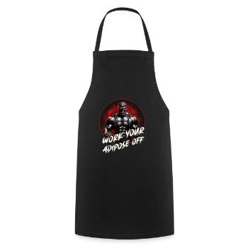 Musculation Motivation Muscle Skull Six Pack - Tablier de cuisine - noir - Devant - AI Model Male 185 dark (185cm)