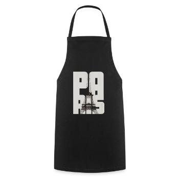 Paris Eiffel Tower - Cooking Apron - black - Front - AI Model Male 185 dark (185cm)