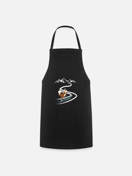 Tourenski gehen Tourengeher- Skitour Fuchs Design - Kochschürze - Schwarz