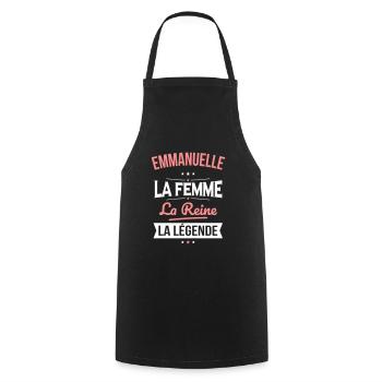 Emmanuelle - La Femme - La Reine - La Légende - Tablier de cuisine - noir - Devant - AI Model Male 185 dark (185cm)