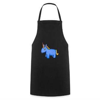 Dessin de câlin de licorne - Tablier de cuisine - noir - Devant - AI Model Male 185 dark (185cm)