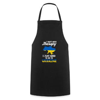 Ukraine Therapy Kiev Ukrainian Flag Gift - Cooking Apron - black - Front - AI Model Male 185 dark (185cm)