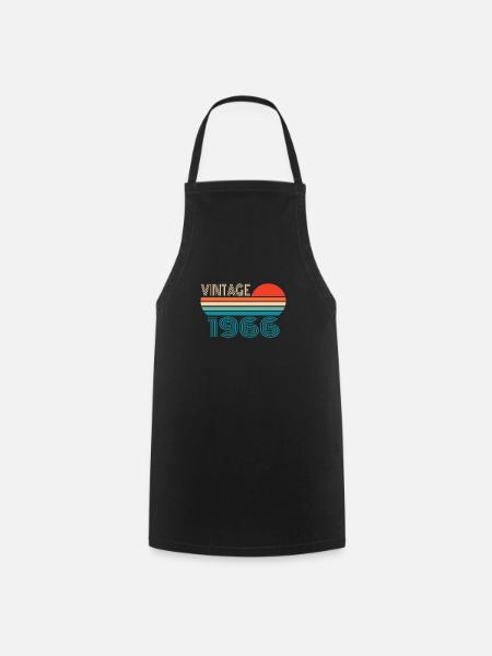 Vintage 1966 Geburtstag Retro Jahrgang Geschenk - Kochschürze - Schwarz