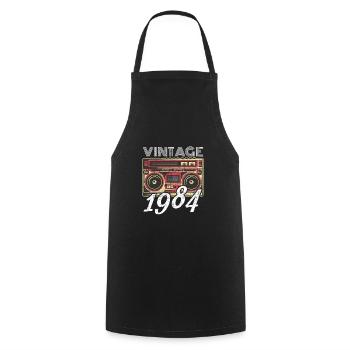Vintage 1984 84 Birthday Retro Vintage Gift - Cooking Apron - black - Front - AI Model Male 185 dark (185cm)