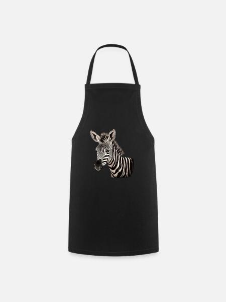 Zebra Afrika Tier - Kochschürze - Schwarz