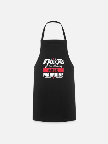 Je peux pas j'ai câlins avec marraine - Tablier de cuisine - noir