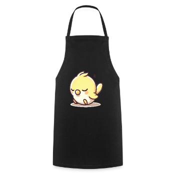 perruche jaune endormie dessin animé - Tablier de cuisine - noir - Devant - AI Model Male 185 dark (185cm)