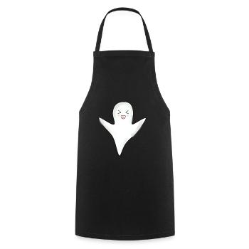 Kawaii Ghost Ghosts Halloween Halloween Costume - Cooking Apron - black - Front - AI Model Male 185 dark (185cm)