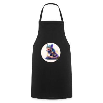 Animal fox fantasy and cute - Cooking Apron - black - Front - AI Model Male 185 dark (185cm)