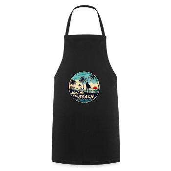 Meet Me At The Beach Surfer Girl Spruch Zitat - Kochschürze - Schwarz - Vorne - AI Model Male 185 dark (185cm)