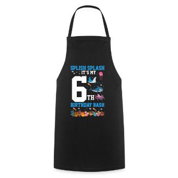 Marine Biology Birthday Party Birthday 6 - Cooking Apron - black - Front - AI Model Male 185 dark (185cm)