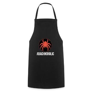 Arachnoholic große haarige Vogelspinne Silhouette - Kochschürze - Schwarz - Vorne - AI Model Male 185 dark (185cm)