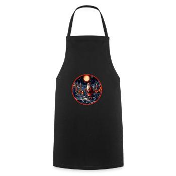 Santa Claus - Cooking Apron - black - Front - AI Model Male 185 dark (185cm)