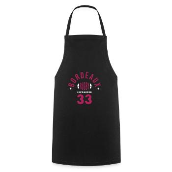 Rugby Bordeaux supporter Girondins 33 - Tablier de cuisine - noir - Devant - AI Model Male 185 dark (185cm)