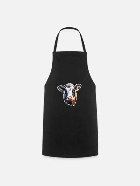 Kuh Milchkuh Holstein - Kochschürze - Schwarz