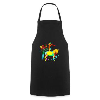 Voltigieren Pferd - Kochschürze - Schwarz - Vorne - AI Model Male 185 dark (185cm)