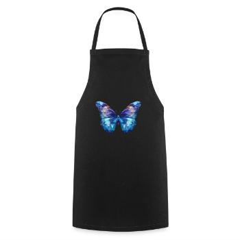 Morpho Papillon Bleu - Tablier de cuisine - noir - Devant - AI Model Male 185 dark (185cm)