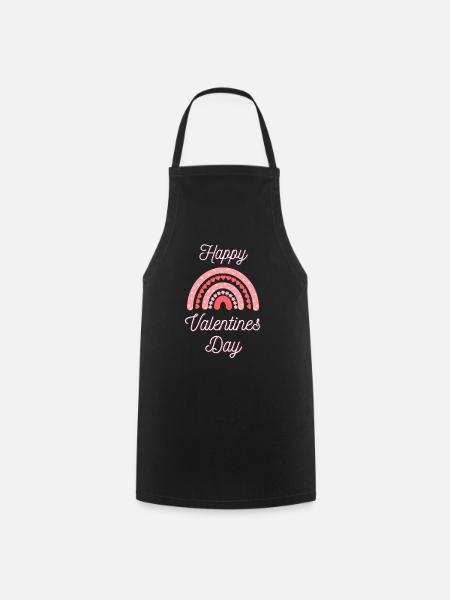 Happy Valentines Day - Cooking Apron - black