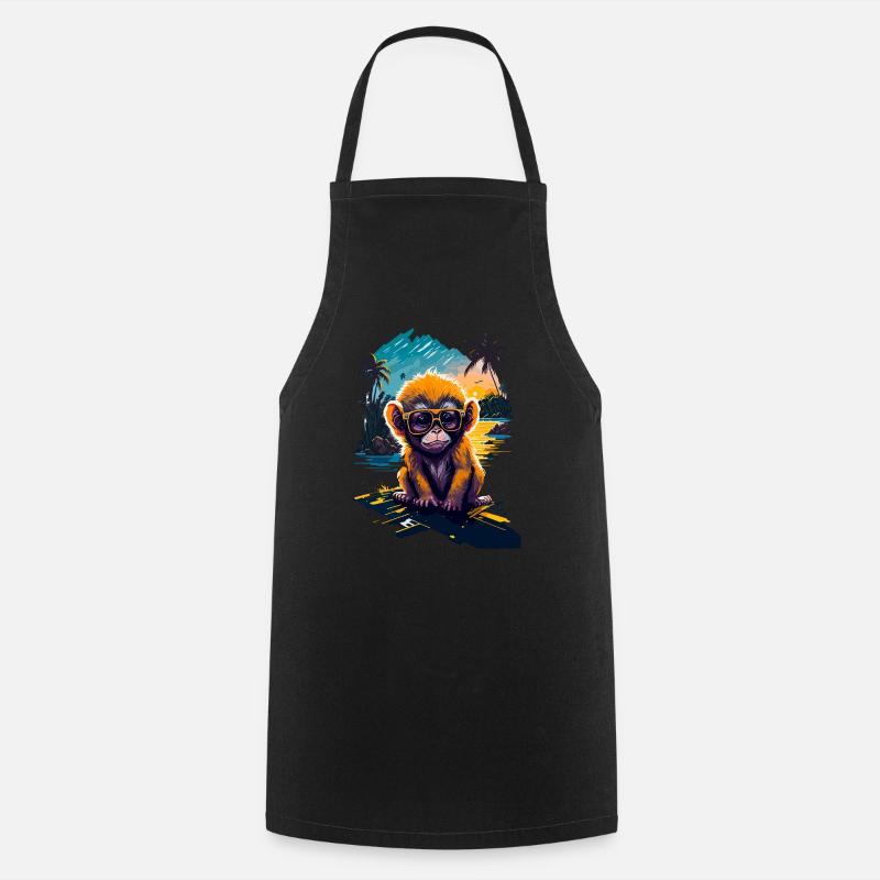 Singe cool - Tablier de cuisine - noir
