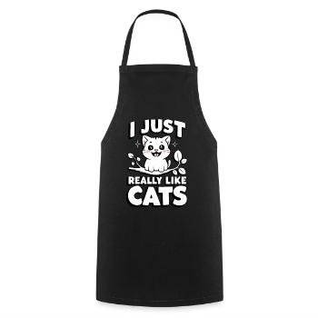 Chat Chats Amoureux Chat Propriétaire Chaton - Tablier de cuisine - noir - Devant - AI Model Male 185 dark (185cm)