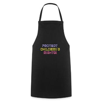 protect children rights - Cooking Apron - black - Front - AI Model Male 185 dark (185cm)
