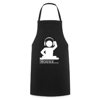House Music - Kochschürze - Schwarz - Vorne - AI Model Male 185 dark (185cm)