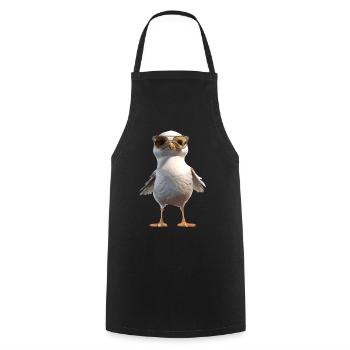 Möwe mit Sonnenbrille Cool Süß Sommer Urlaub - Kochschürze - Schwarz - Vorne - AI Model Male 185 dark (185cm)