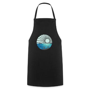 Coucher de soleil à la mer - Tablier de cuisine - noir - Devant - AI Model Male 185 dark (185cm)