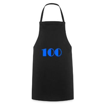 100. 100 ANS. 100e ANNIVERSAIRE. ANNIVERSAIRE - Tablier de cuisine - noir - Devant - AI Model Male 185 dark (185cm)