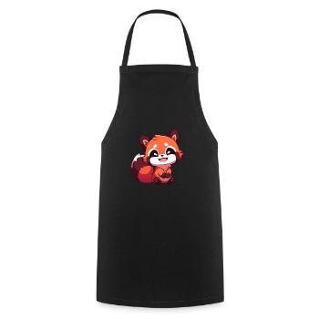 Roter Panda - Kochschürze - Schwarz - Vorne - AI Model Male 185 dark (185cm)