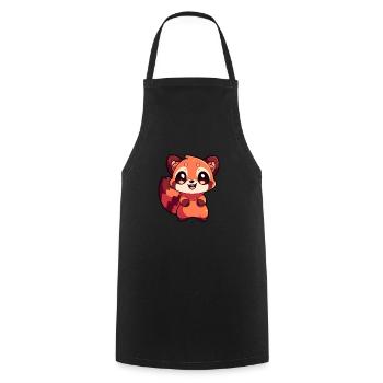 Roter Panda - Kochschürze - Schwarz - Vorne - AI Model Male 185 dark (185cm)