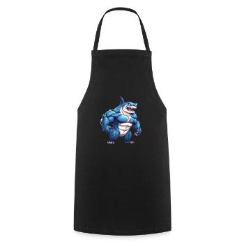 Bodybuilder Shark - Tablier de cuisine - noir - Devant - AI Model Male 185 dark (185cm)