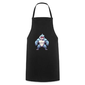 Bodybuilder Shark - Tablier de cuisine - noir - Devant - AI Model Male 185 dark (185cm)