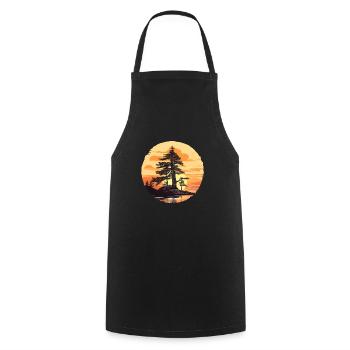 Pine tree - Cooking Apron - black - Front - AI Model Male 185 dark (185cm)