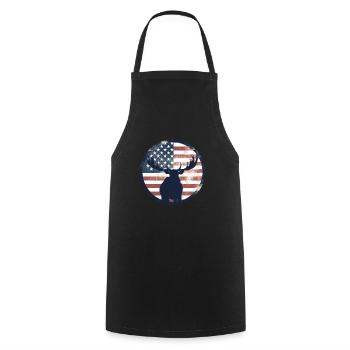Amerikanische Flagge Elch - Kochschürze - Schwarz - Vorne - AI Model Male 185 dark (185cm)