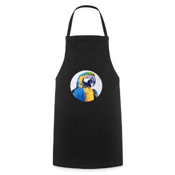 Blue and gold macaw - Cooking Apron - black - Front - AI Model Male 185 dark (185cm)