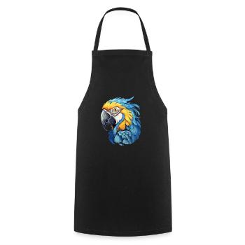 Blue and gold macaw - Cooking Apron - black - Front - AI Model Male 185 dark (185cm)