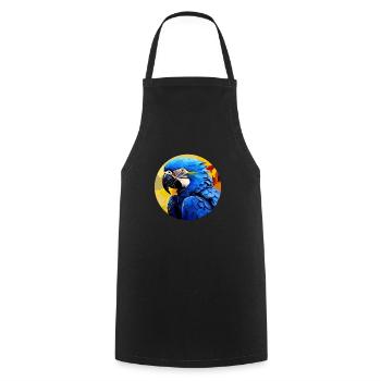 Hyacinth Macaw - Cooking Apron - black - Front - AI Model Male 185 dark (185cm)