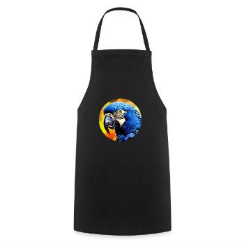Hyacinth Macaw - Cooking Apron - black - Front - AI Model Male 185 dark (185cm)