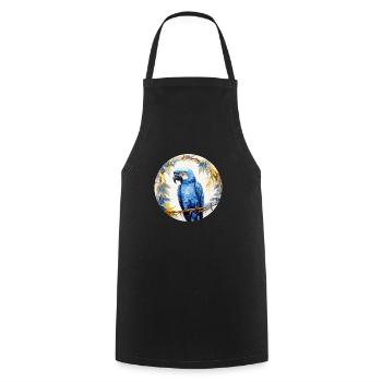 Hyacinth Macaw - Cooking Apron - black - Front - AI Model Male 185 dark (185cm)