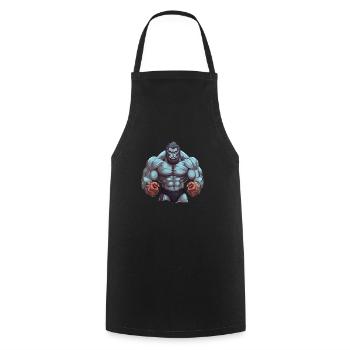 Bodybuilder Gorilla - Tablier de cuisine - noir - Devant - AI Model Male 185 dark (185cm)