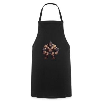 Bodybuilder Gorilla - Cooking Apron - black - Front - AI Model Male 185 dark (185cm)