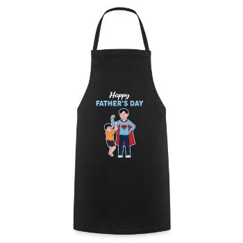 Happy Father's Day Son Design - Cooking Apron - black - Front - AI Model Male 185 dark (185cm)