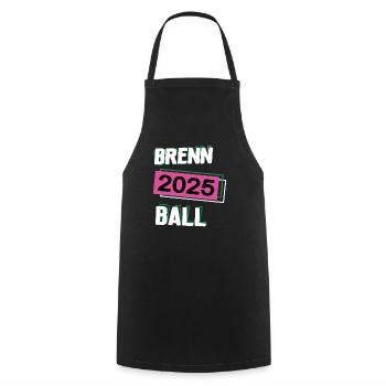 Brennball 2025 Brennballerin Brennballspielerin - Kochschürze - Schwarz - Vorne - AI Model Male 185 dark (185cm)