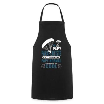 PAPY PARAPENTISTE cadeau parapente - Tablier de cuisine - noir - Devant - AI Model Male 185 dark (185cm)