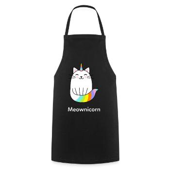 Unicorn Cat Rainbow Colors - Cooking Apron - black - Front - AI Model Male 185 dark (185cm)