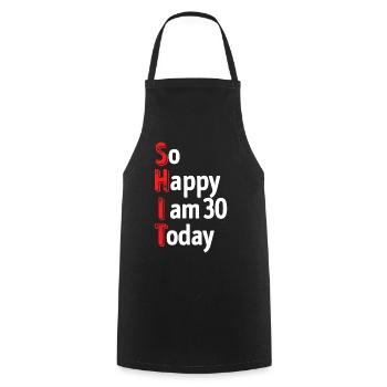 30s Statement Birthday 30 Years Old - Cooking Apron - black - Front - AI Model Male 185 dark (185cm)